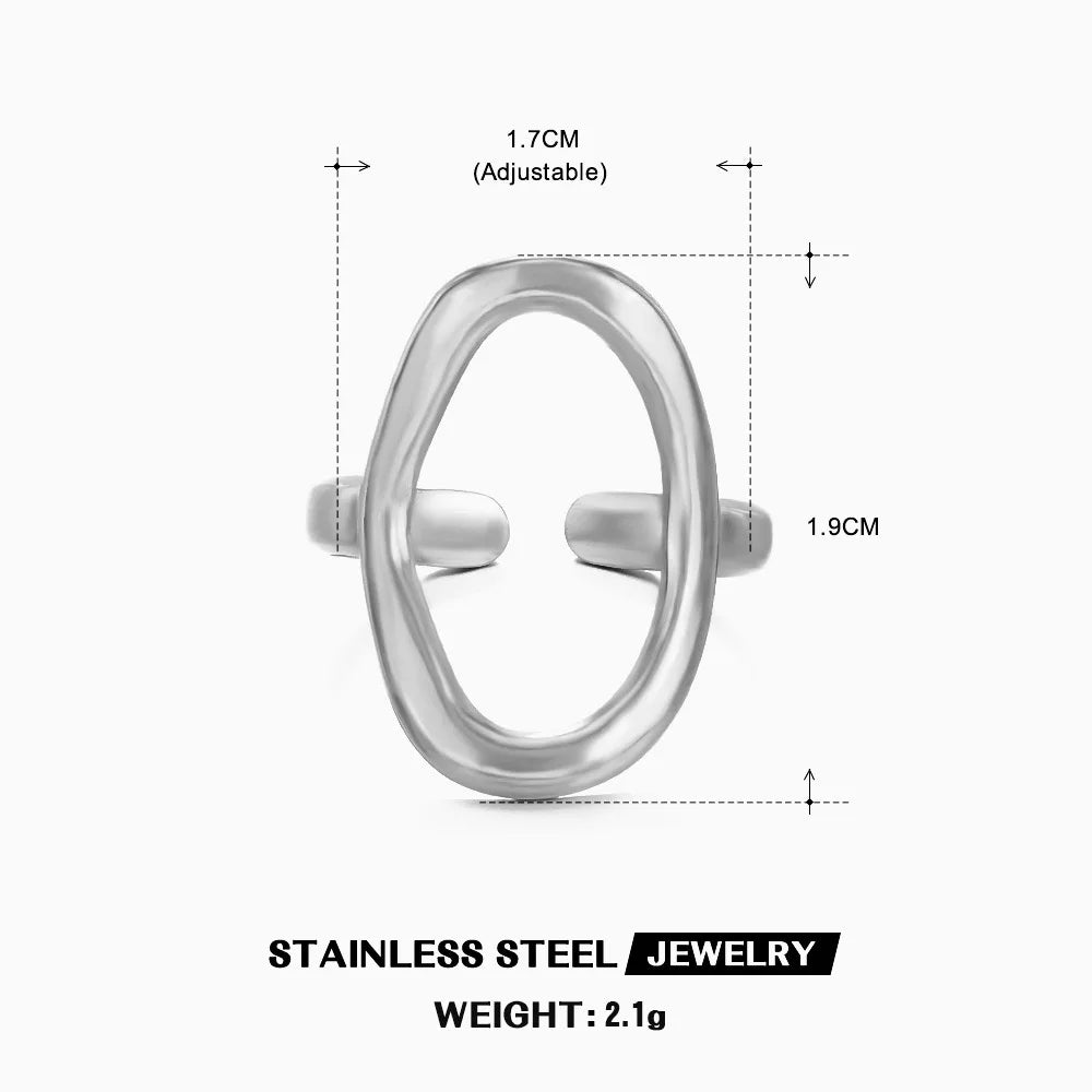 Adjustable Waterproof Gold/Silver Stainless Steel Rings