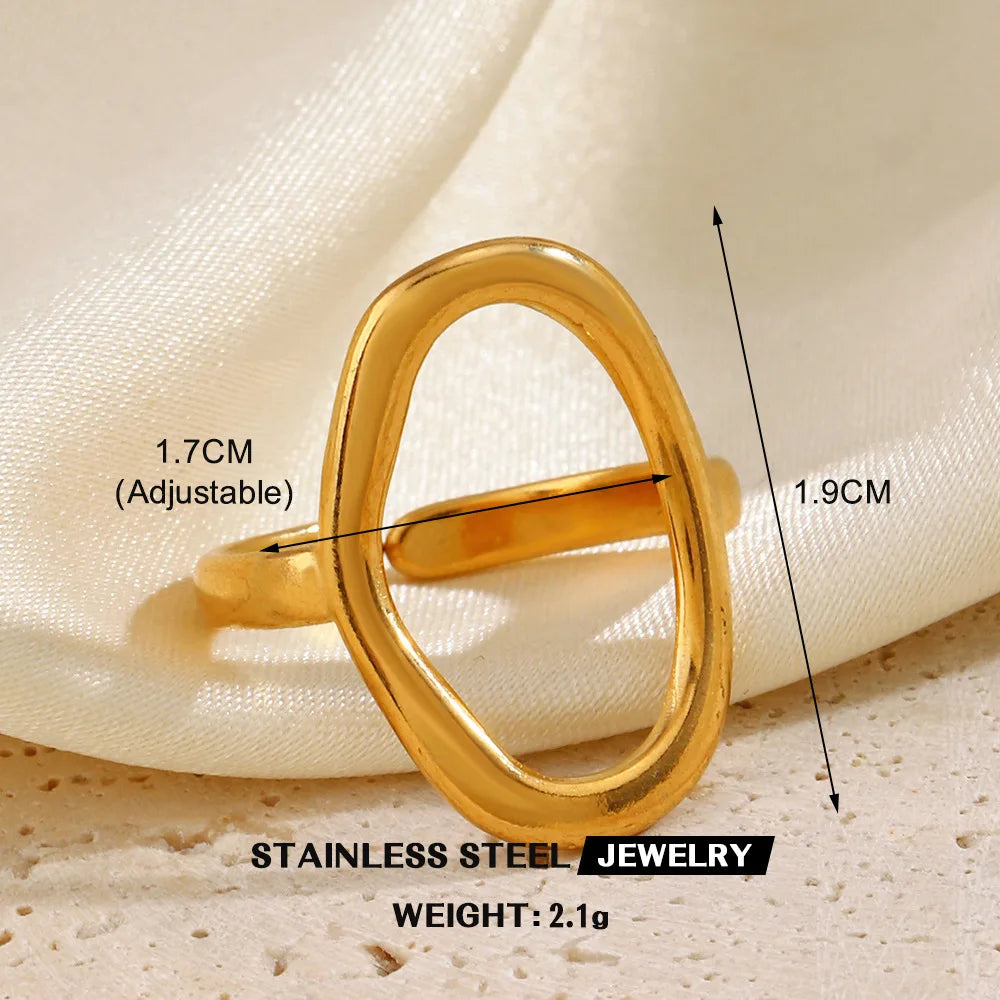Adjustable Waterproof Gold/Silver Stainless Steel Rings