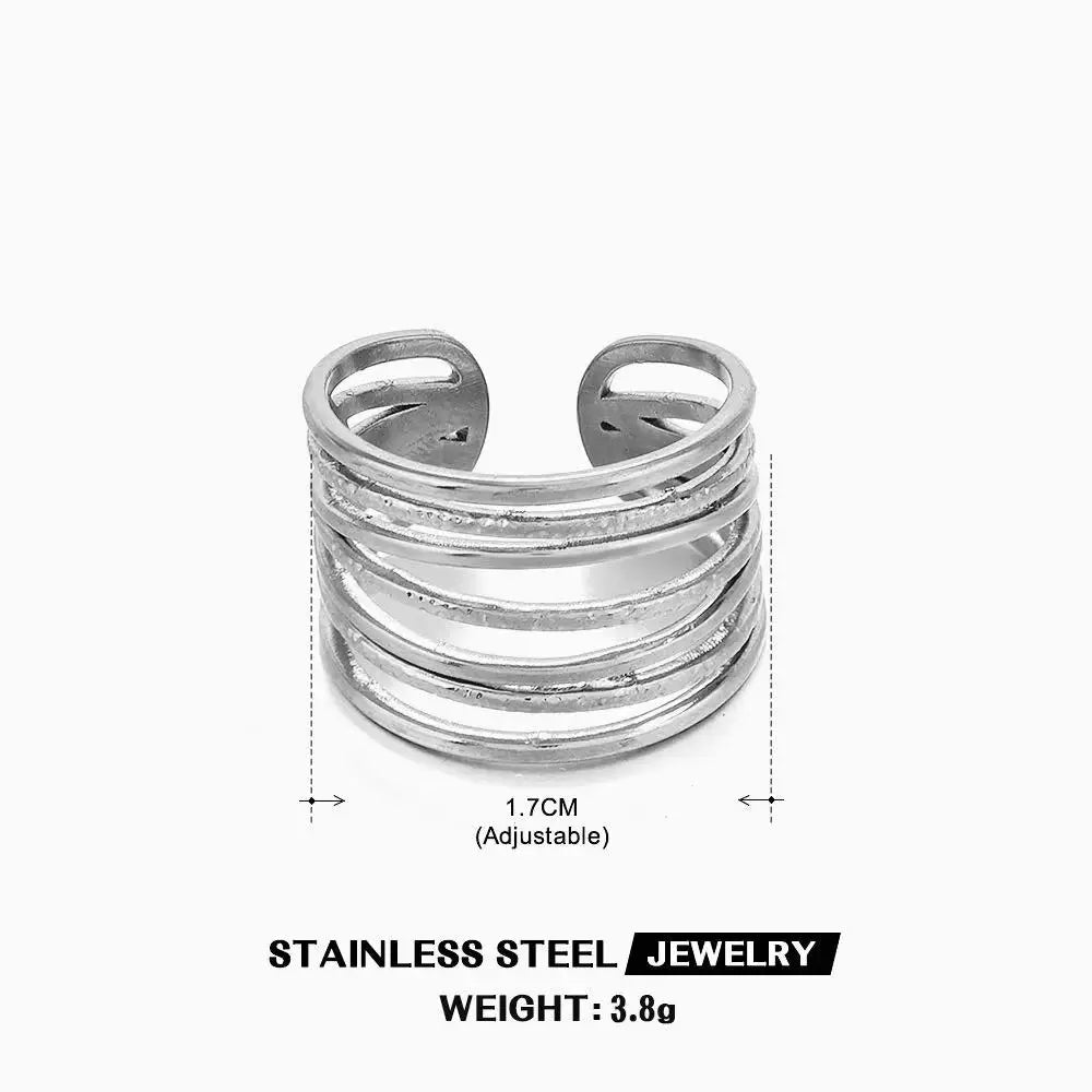 Adjustable Waterproof Gold/Silver Stainless Steel Rings