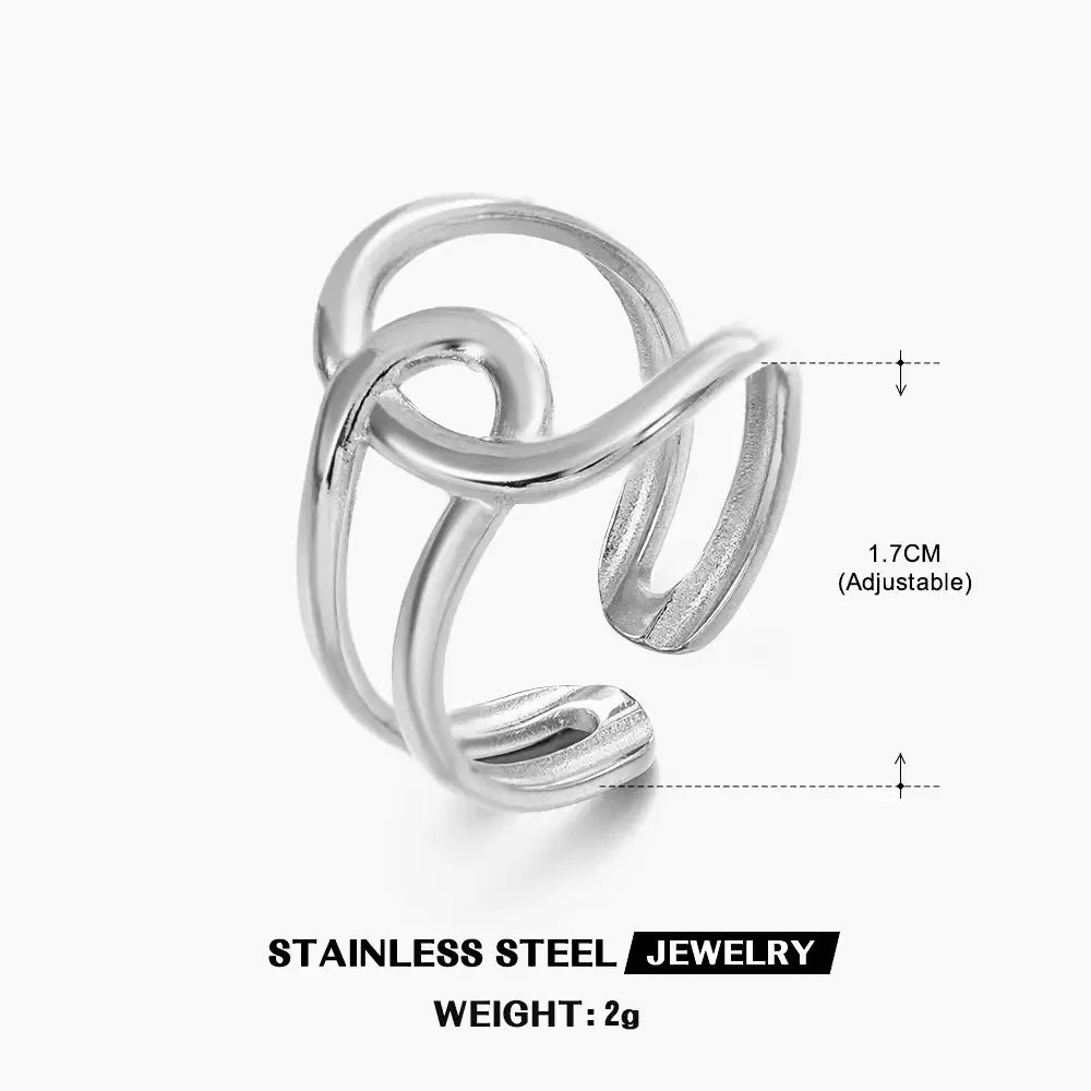 Adjustable Waterproof Gold/Silver Stainless Steel Rings