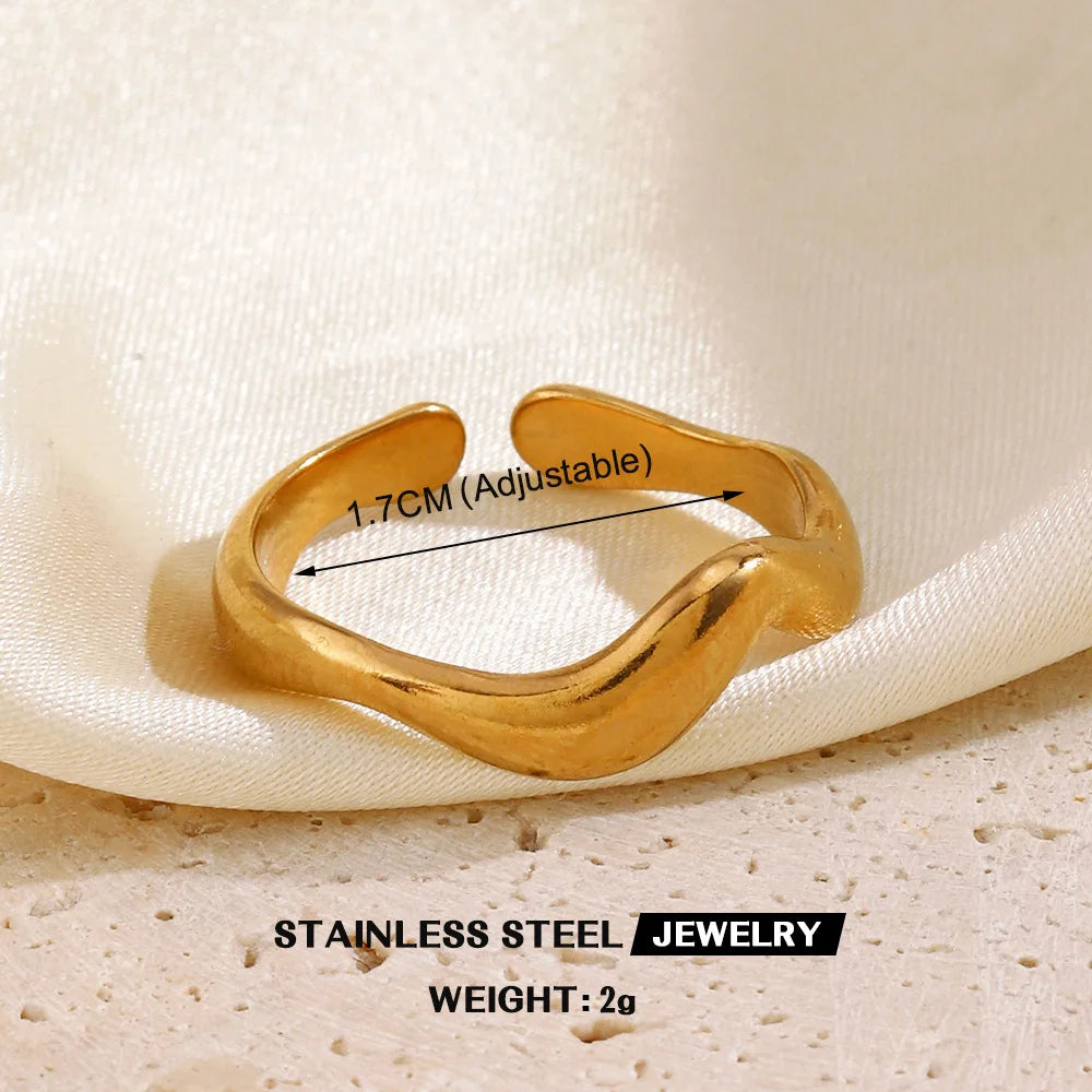 Adjustable Waterproof Gold/Silver Stainless Steel Rings