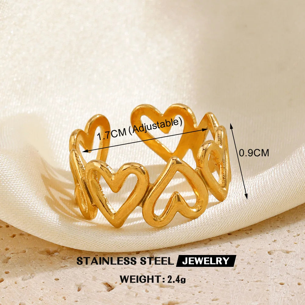 Adjustable Waterproof Gold/Silver Stainless Steel Rings