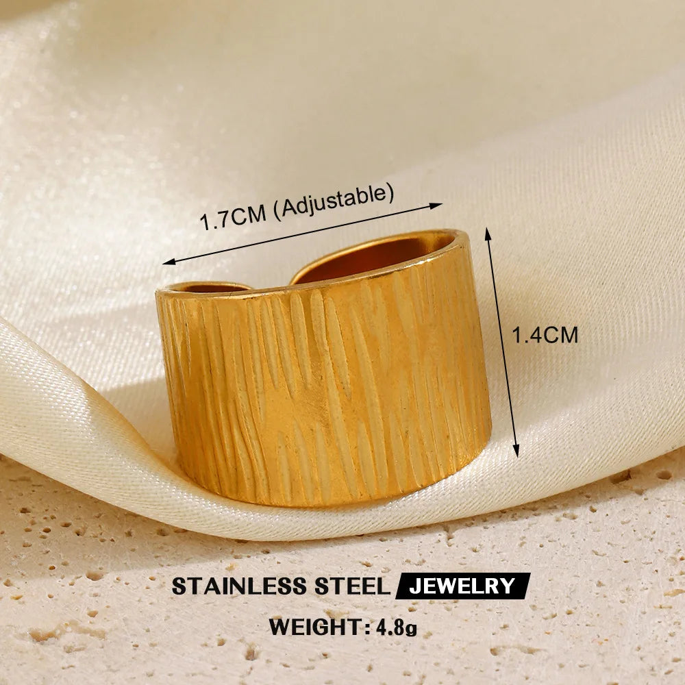 Adjustable Waterproof Gold/Silver Stainless Steel Rings