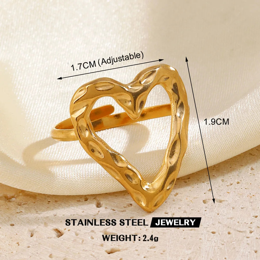 Adjustable Waterproof Gold/Silver Stainless Steel Rings
